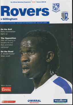 Tranmere Rovers v Gillingham Match Programme 2005-09-24